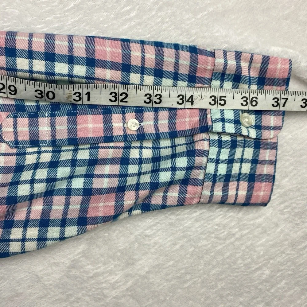Vineyard Vines Men's XXL Slim Fit Tucker Shirt Blue Pink Check Long Sleeve Soft - Picture 9 of 10